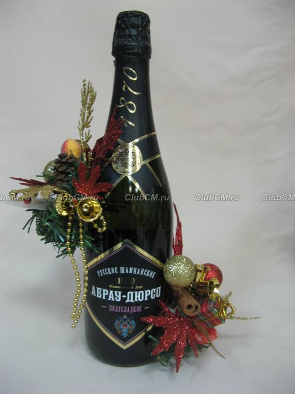 Декор шампанского на новый год мк